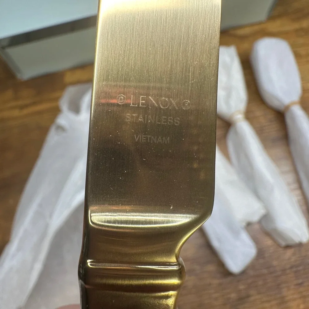 Lenox Portola Gold 20 Piece Flatware Set 18/10 Stainless Steel Service for 4